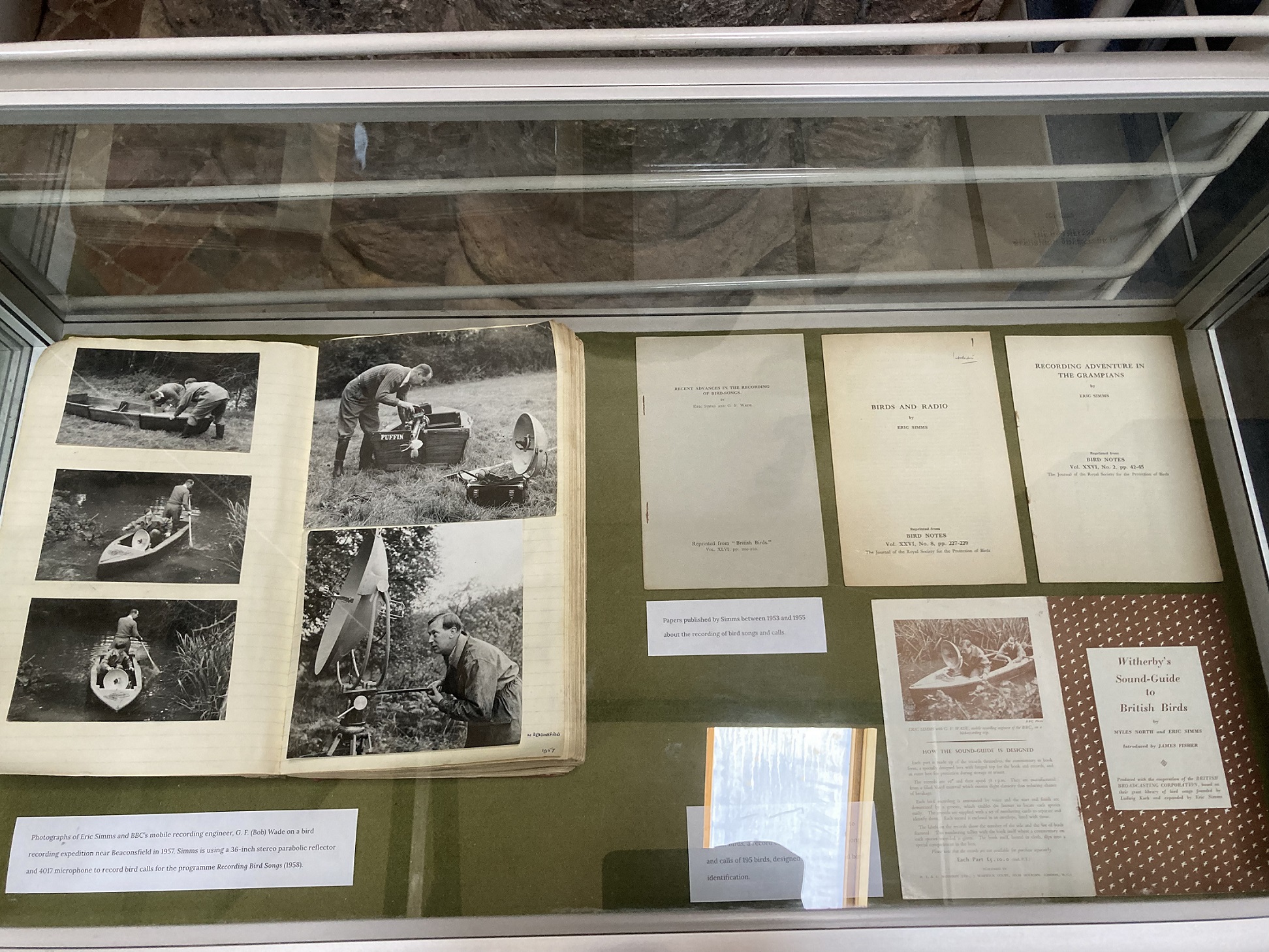 Eric Simms display at the Nunnery, by Cressida Hay