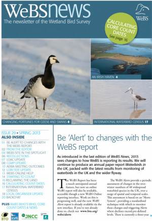 WeBS news - spring 2013 cover