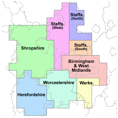 West Midlands region map