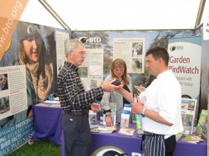 Alan helping out on the BTO stand at Gardening Scotland