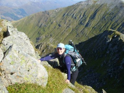 Lorna Oldershaw climbing the Ballachulish Horseshoe