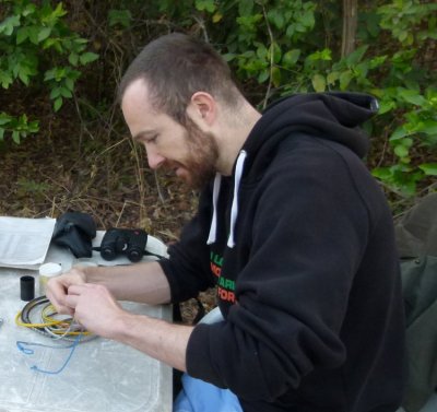 Mark Wilson ringing passerines in Africa